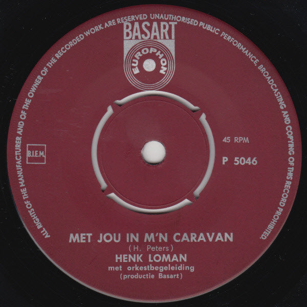 Henk Loman : Vrij... Dan de Caravan (7", Single)