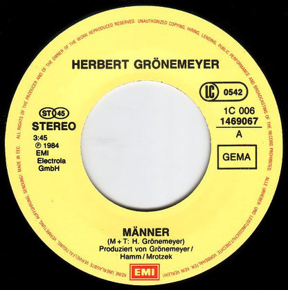 Herbert Grönemeyer : Männer (7", Single)