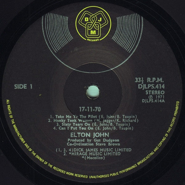 Elton John : 17-11-70 (LP, Album)