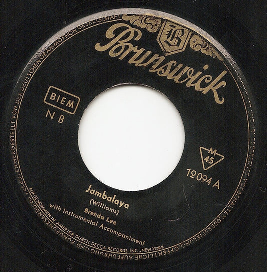 Brenda Lee : Jambalaya / One Step At A Time (7", Single, Mono)