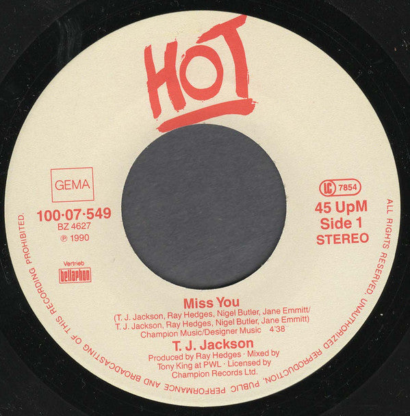 T J Jackson : Miss You (7", Single)