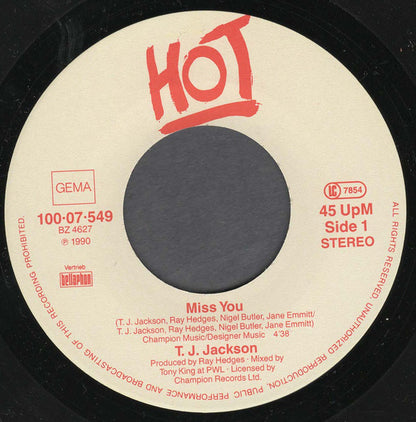T J Jackson : Miss You (7", Single)