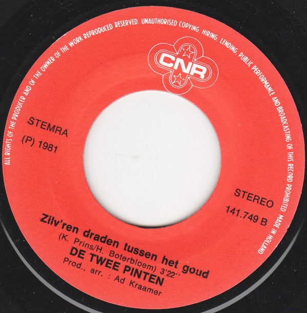 De Twee Pinten : Sluimer Zacht M'n Lieve Jongen (7", Single)