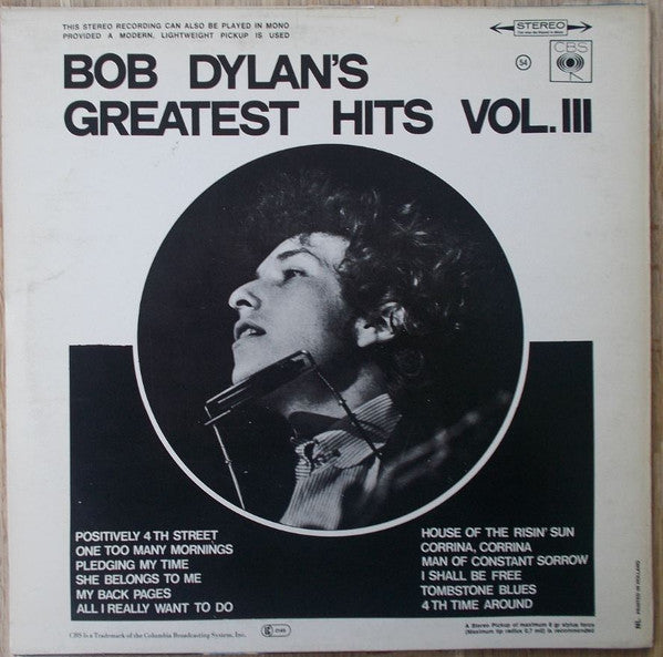 Bob Dylan : Bob Dylan's Greatest Hits Vol III (LP, Comp, RE)