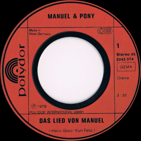 Manuel (9) & Pony (3) : Das Lied Von Manuel (7", Single, Inj)
