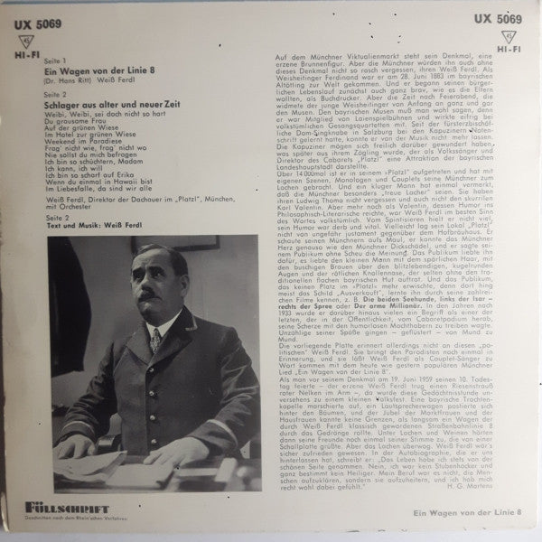 Weiß Ferdl : Ein Wagen Von Der Linie 8 (7", EP, RE)