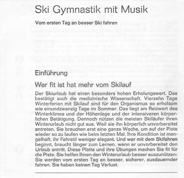 Georg Glas Mit Seinem Ensemble Sprecher Harry Valérien : Trimm Dich Mit Musik - Ski-Gymnastik (7")