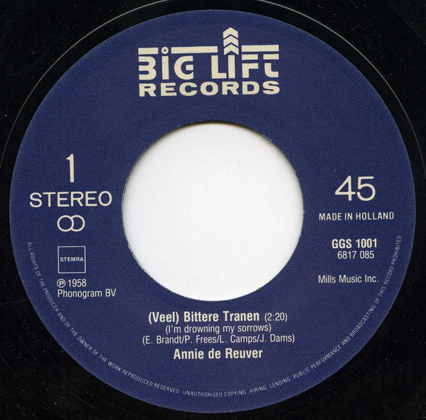 Annie de Reuver : Veel Bittere Tranen / Het Lied Van Het Pierement (7")