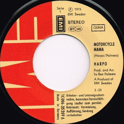 Harpo : Motorcycle Mama (7", Single)