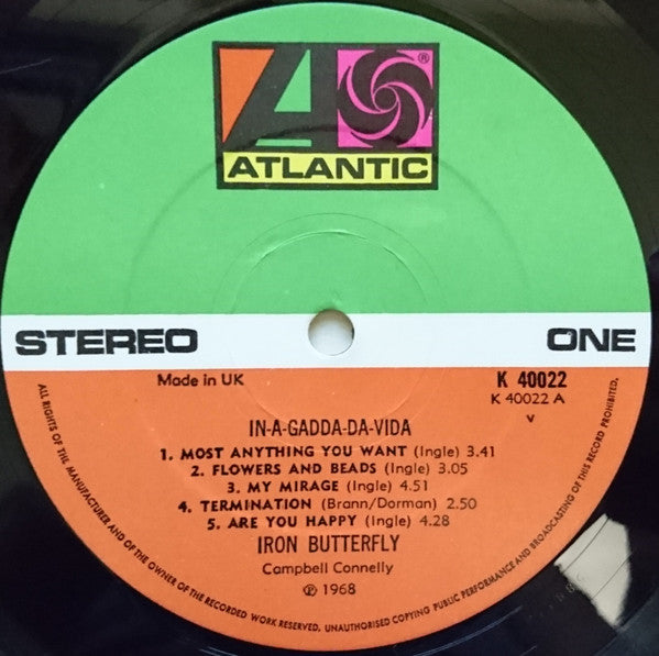 Iron Butterfly : In-A-Gadda-Da-Vida (LP, Album, RE)